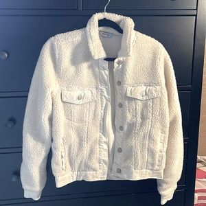 Ivory Teddy/Jean Jacket, Size M, Brand “Highway Premium Jeans”